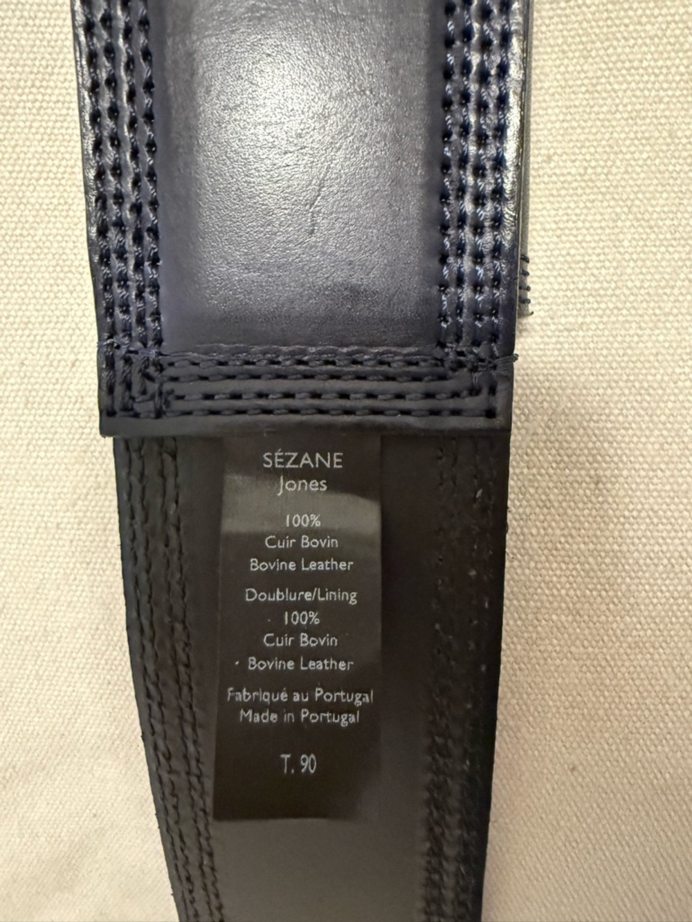 Sezane navy leather belt - Picture 4 of 7